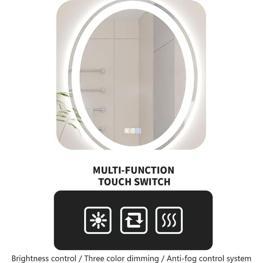 Espejo LED Inteligente Luminorcrest 71 x 51 cm Anti-Niebla