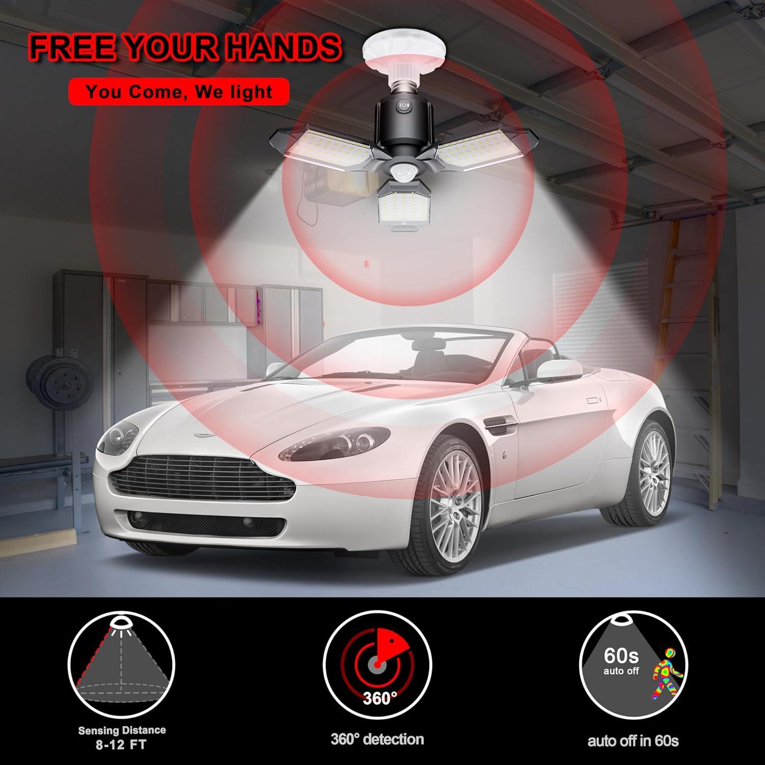 Luz LED de Garaje con Sensor de Movimiento 80W Hinersound