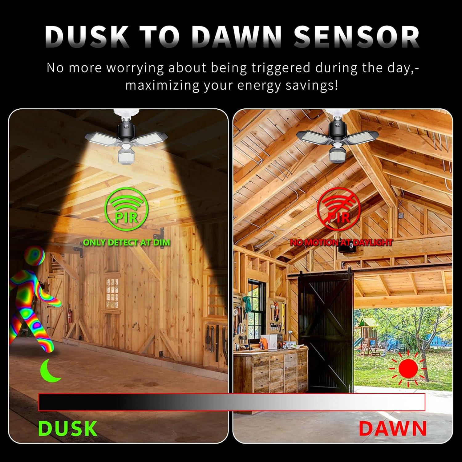 Luz LED de Garaje con Sensor de Movimiento 80W Hinersound