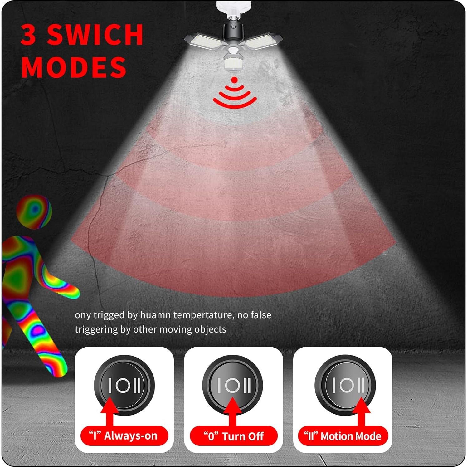 Luz LED de Garaje con Sensor de Movimiento 80W Hinersound