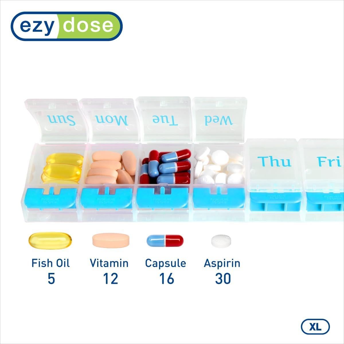 Organizador de Pastillas Semanal Ezy Dose XL AM/PM 7 Días