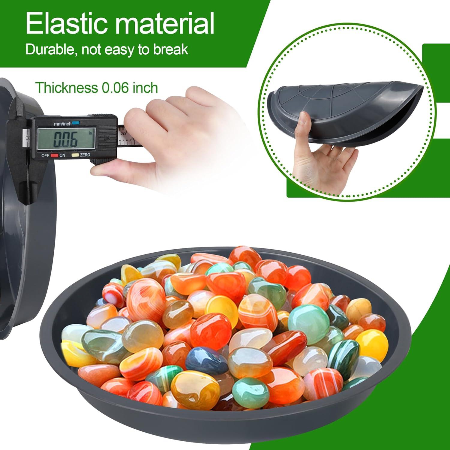 12PCS Bandejas para Plantas PeoMev 6 8 10 Pulgadas Grises