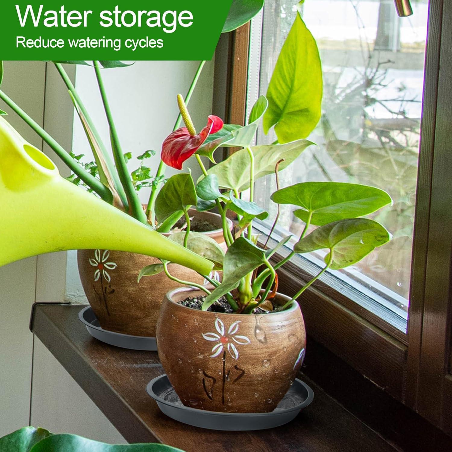 12PCS Bandejas para Plantas PeoMev 6 8 10 Pulgadas Grises