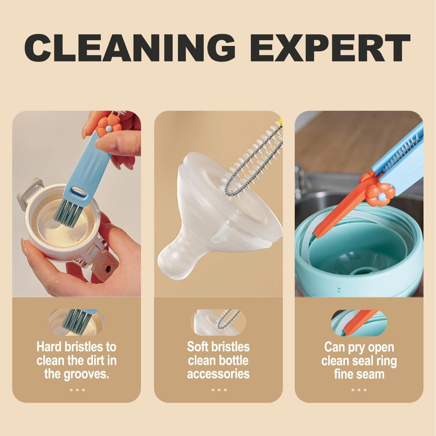 Juego de cepillos de limpieza 3 en 1 DWNDN - 3 piezas