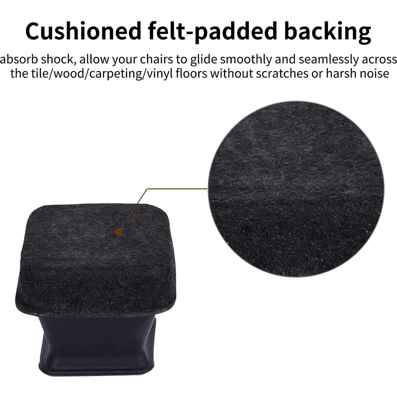 Ezprotekt 24 Protectores de Piso de Silicona Cuadrados 2.54-3.05cm Negro