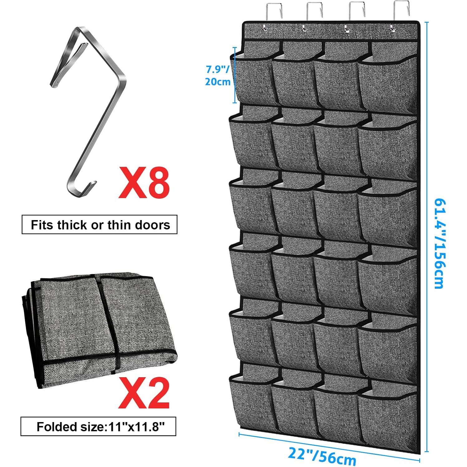Organizador de Zapatos Homyfort 48 Bolsillos Negro 2 Paquetes