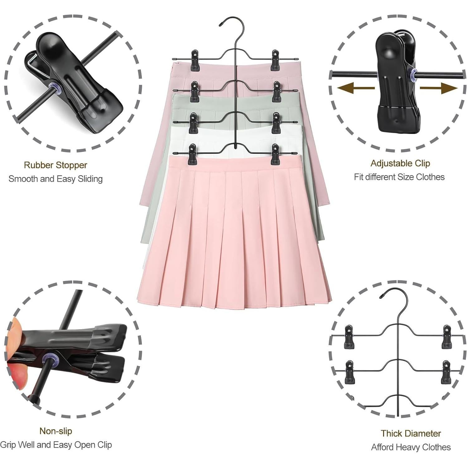 Colgador de Pantalones Ahorra Espacio Topia CT73B - 2 Pack