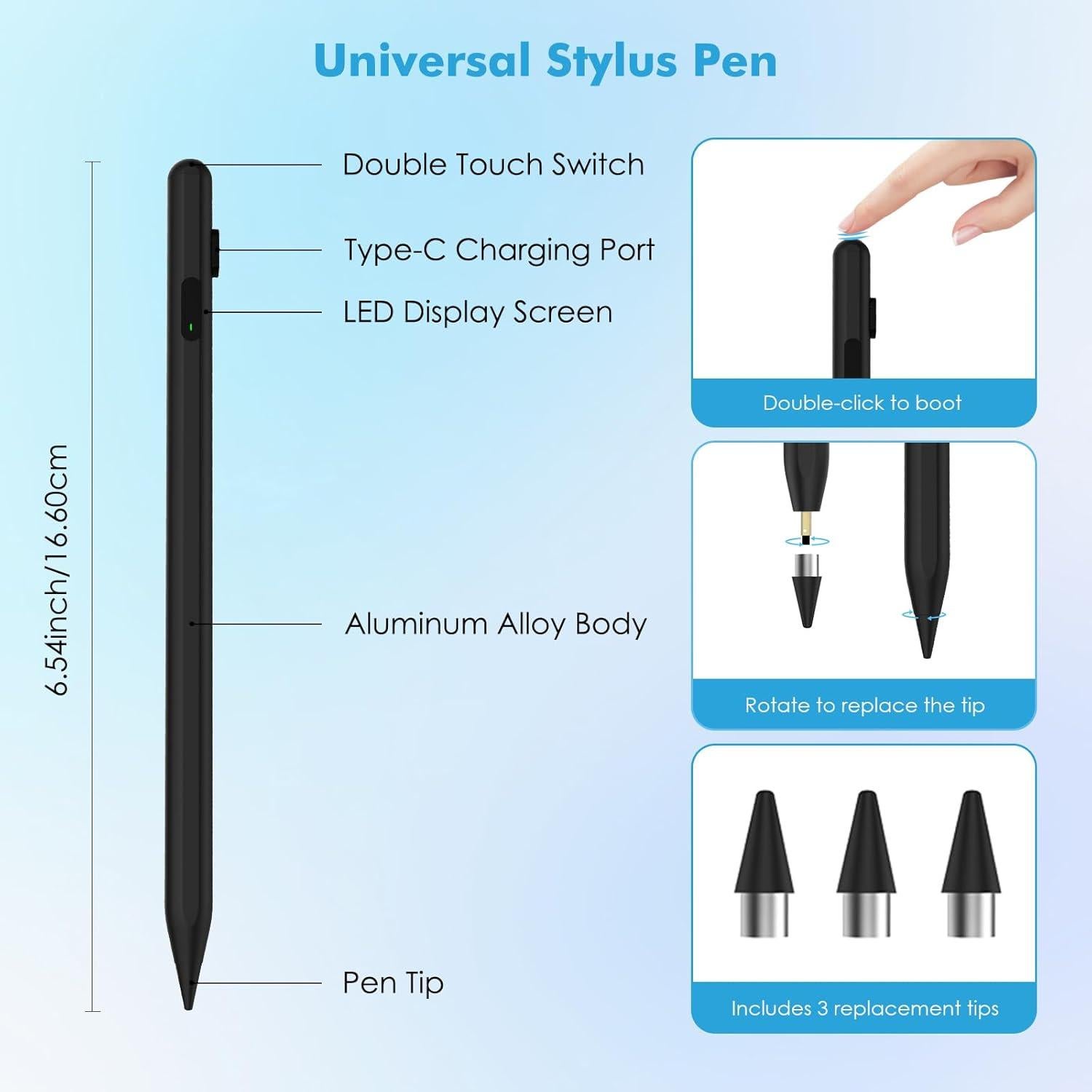 Bolígrafo Stylus MoKo Negro para Pantalla Táctil Universal