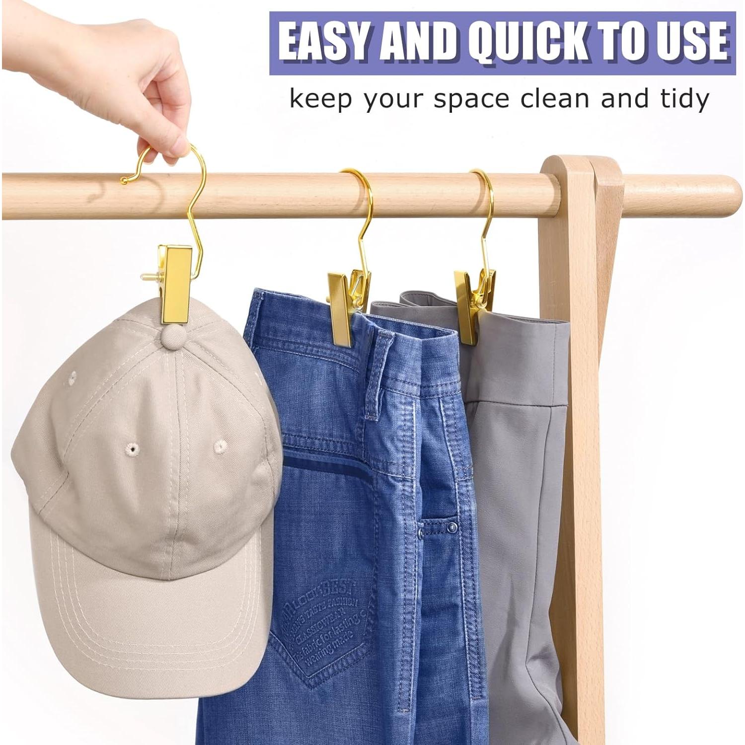 Clips de Botas Dorados Amber Home 24PCS - Ganchos Portátiles