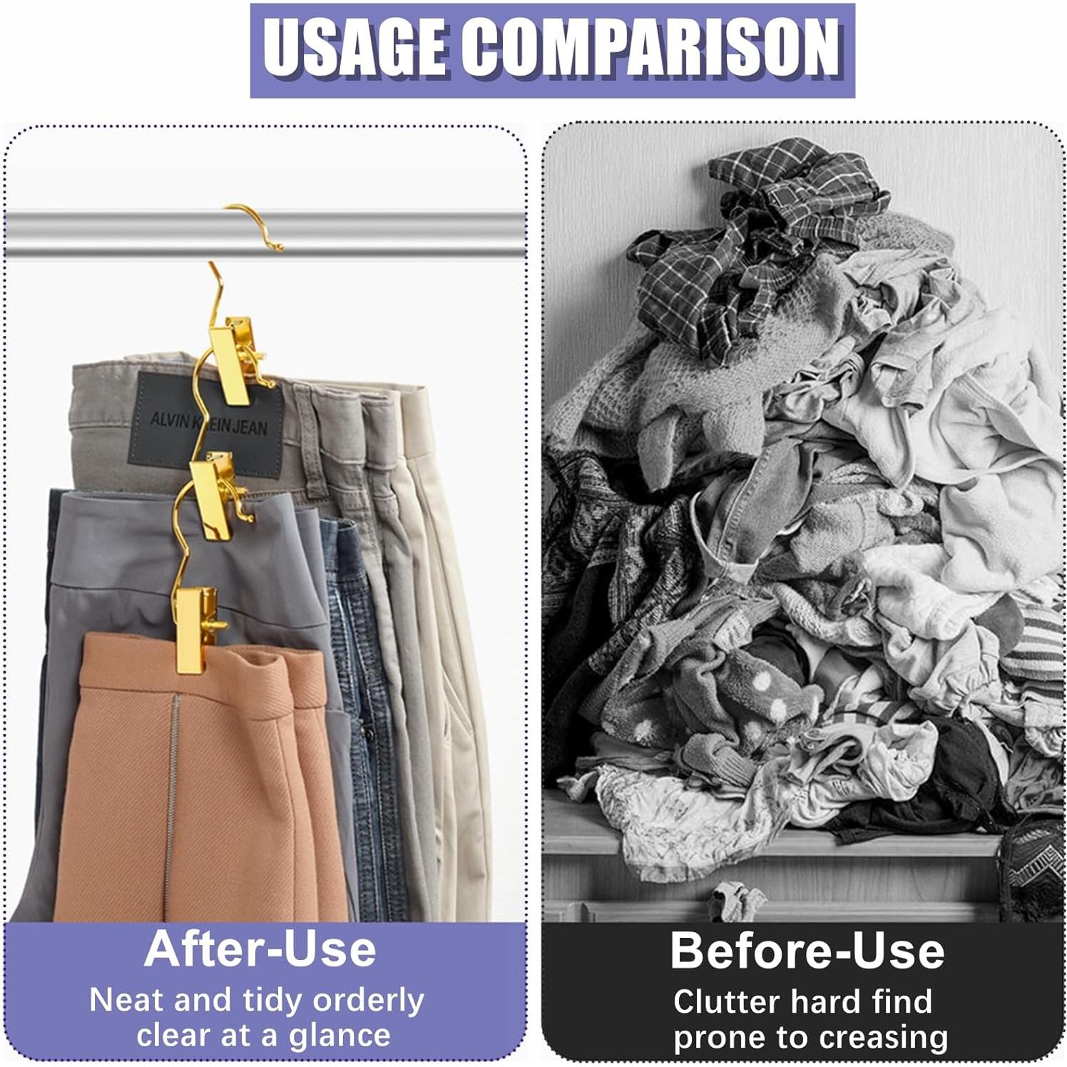 Clips de Botas Dorados Amber Home 24PCS - Ganchos Portátiles