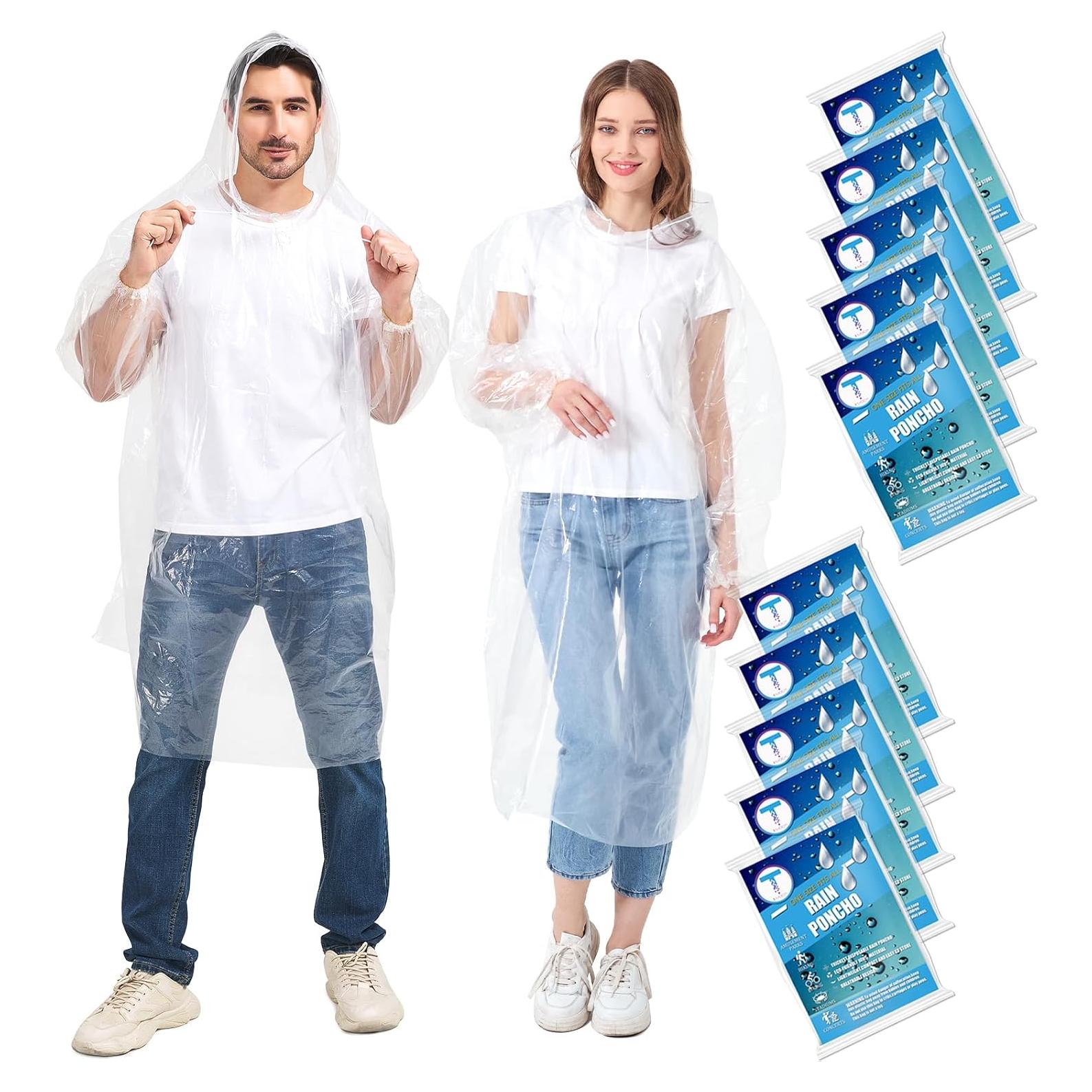 Ponchos de Lluvia Desechables TUNCHMO 6 Paquetes Adultos y Niños