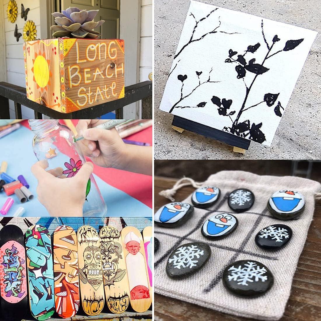 Marcadores de Pintura Acrílica TFIVE - Paquete de 2, Punta Media 2-3mm