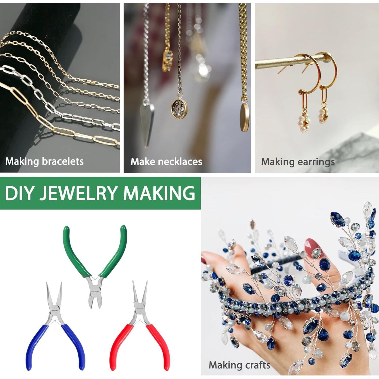 Juego de Alicates de Joyería WORKPRO 3 Piezas Acero al Carbono