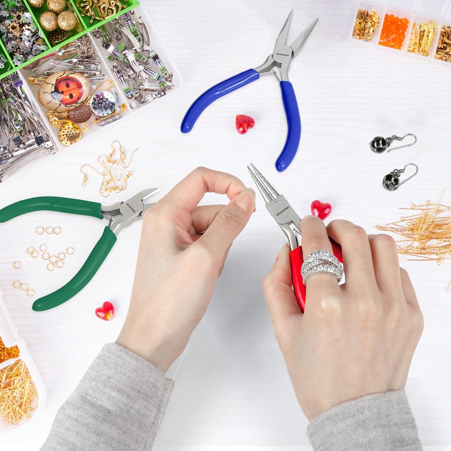 Juego de Alicates de Joyería WORKPRO 3 Piezas Acero al Carbono
