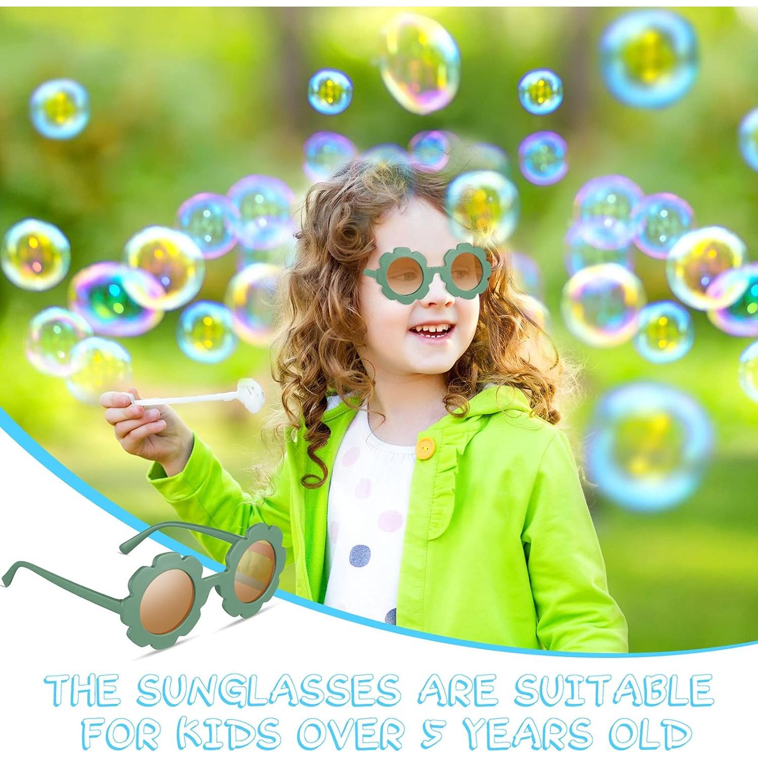 Gafas de sol redondas de flores para niños Frienda 6 piezas