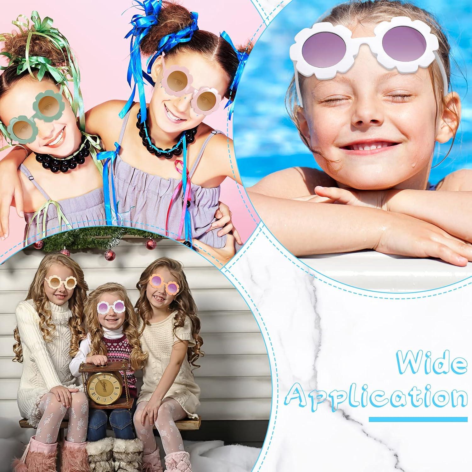 Gafas de sol redondas de flores para niños Frienda 6 piezas