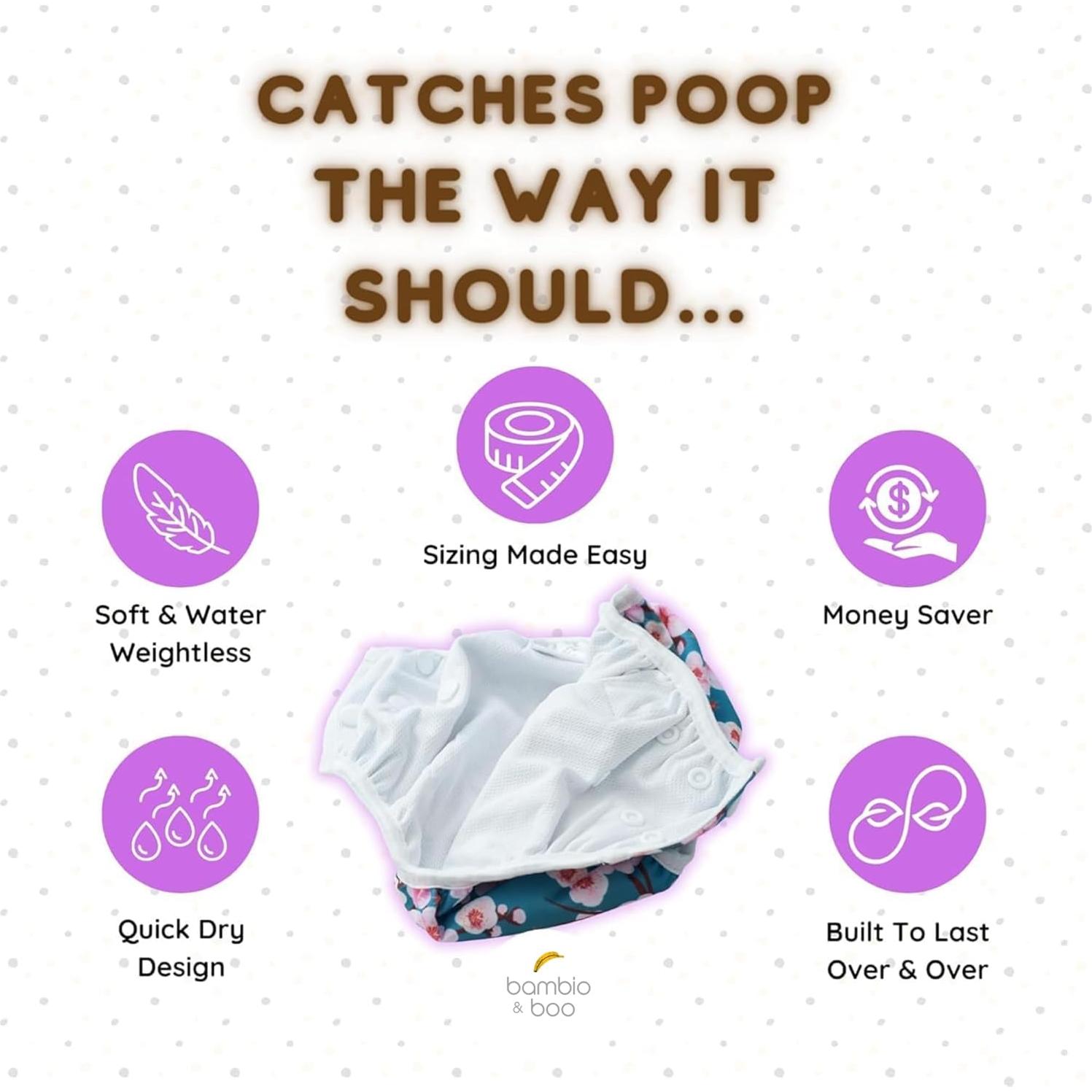 Pañales de Natación Reutilizables Bambi & Boo N-6 Ajustables