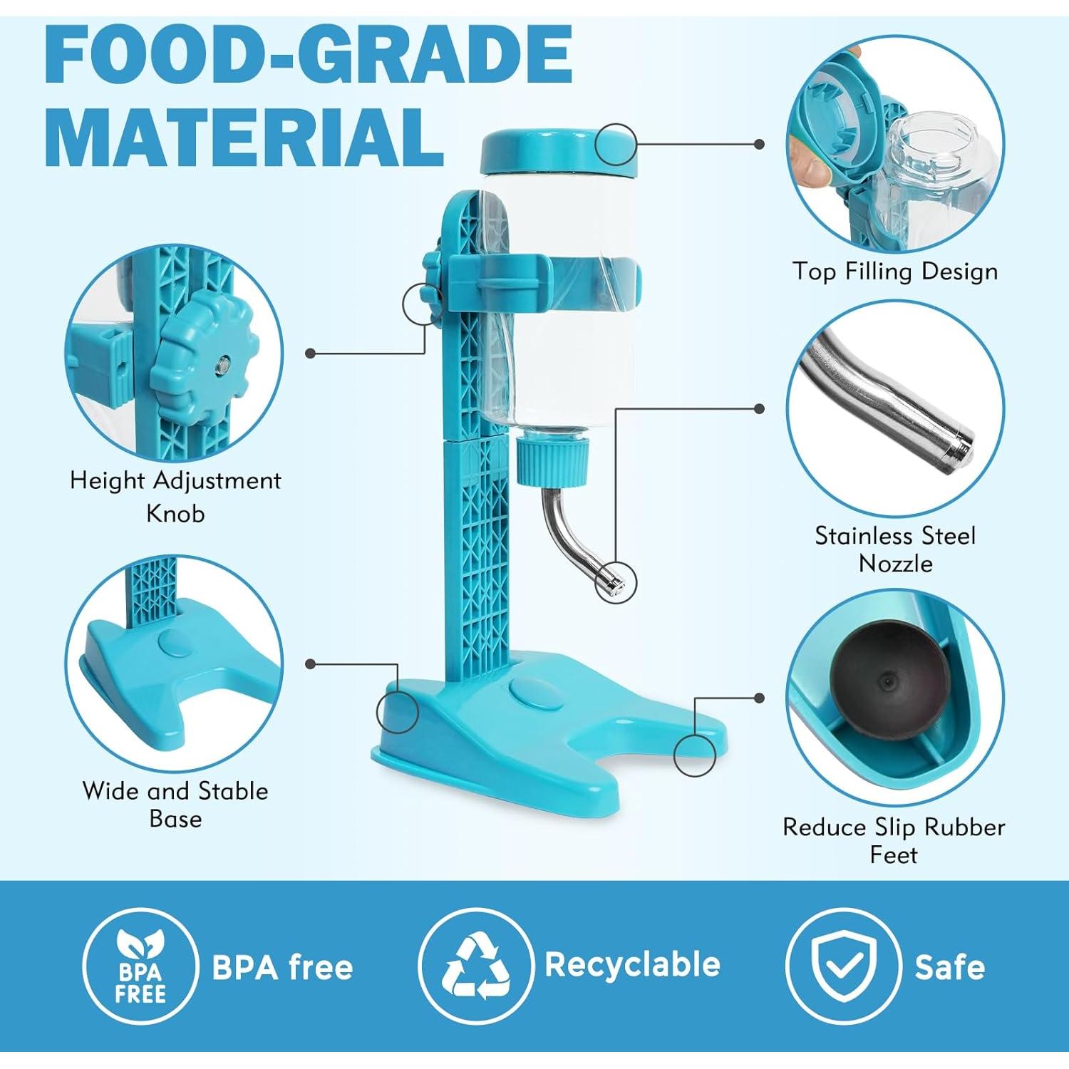 Dispensador de Agua para Mascotas VANNON 385ml Ajustable Azul