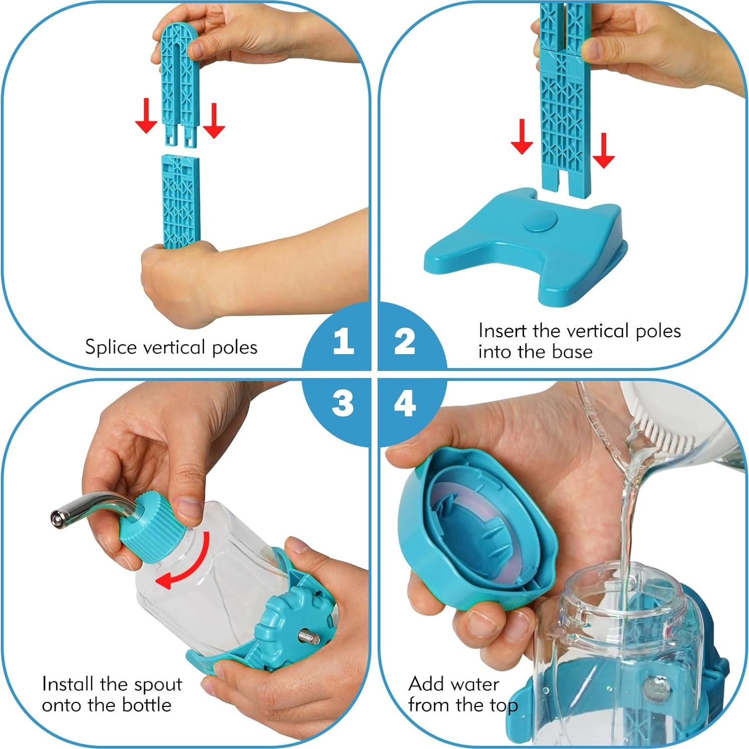 Dispensador de Agua para Mascotas VANNON 385ml Ajustable Azul