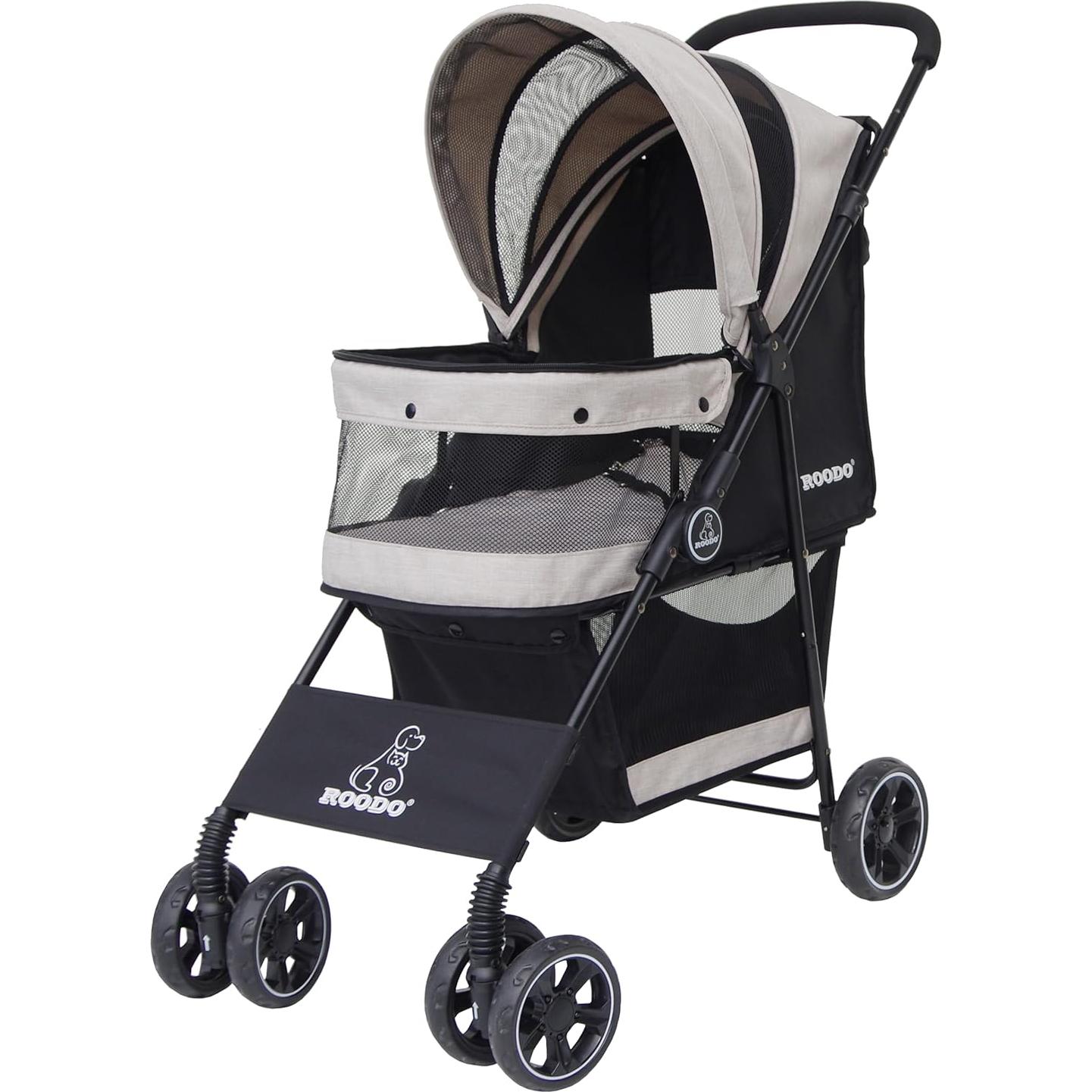 Carrito de Paseo para Mascotas ROODO 4 Ruedas Plegable 13.6kg