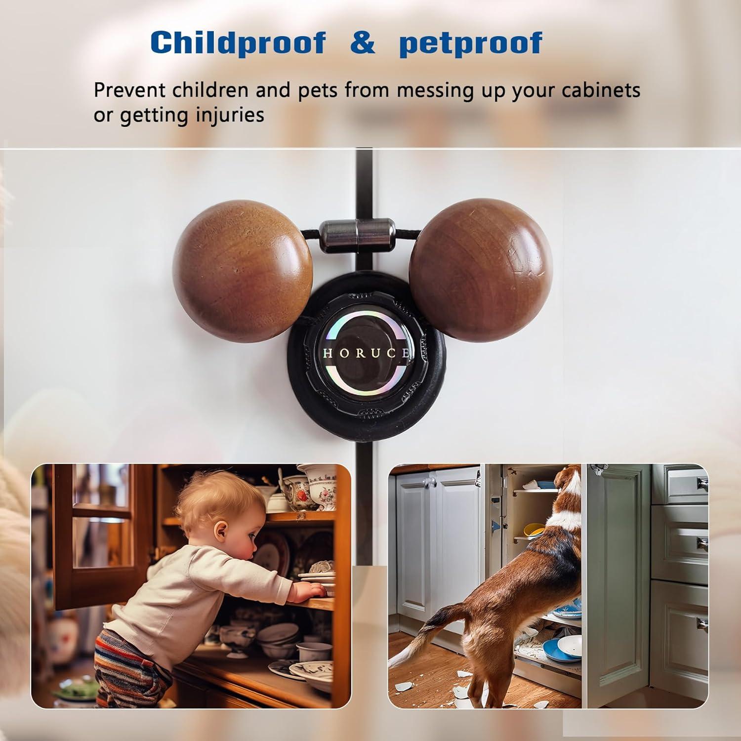 5 Cerraduras de Gabinete a Prueba de Bebés HORUCE - Negro