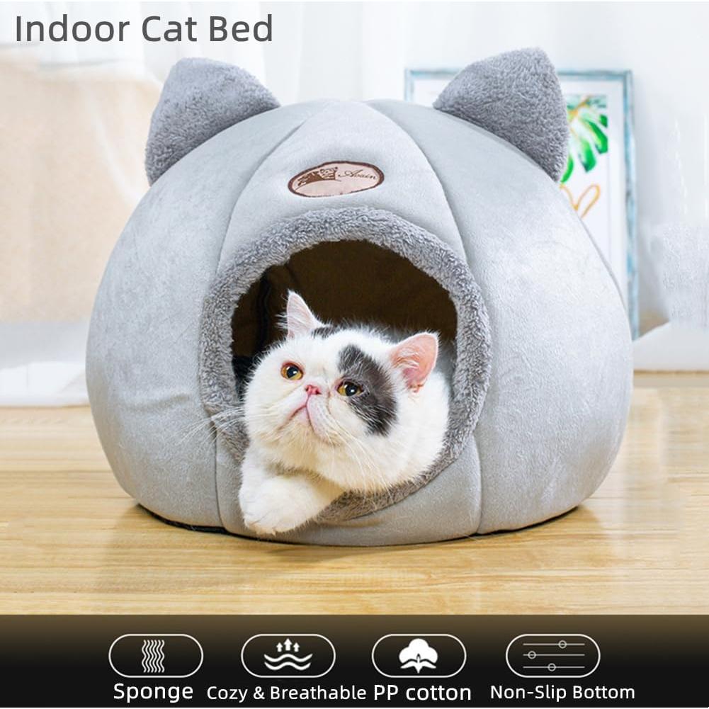 Cama Cueva para Gatos KooTeedd Rosa L-36.1 cm Suave y Cálida