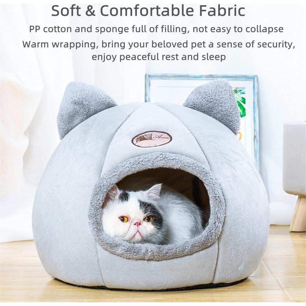 Cama Cueva para Gatos KooTeedd Rosa L-36.1 cm Suave y Cálida