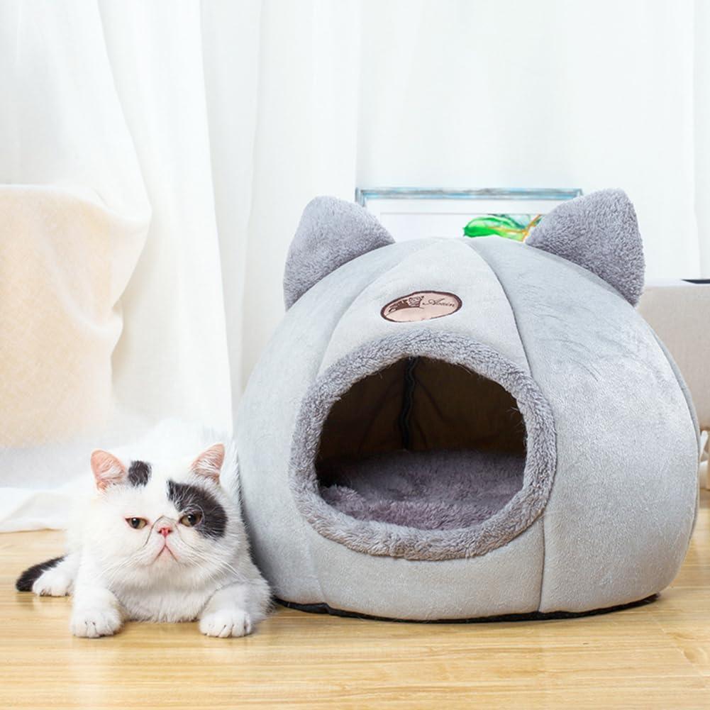 Cama Cueva para Gatos KooTeedd Rosa L-36.1 cm Suave y Cálida