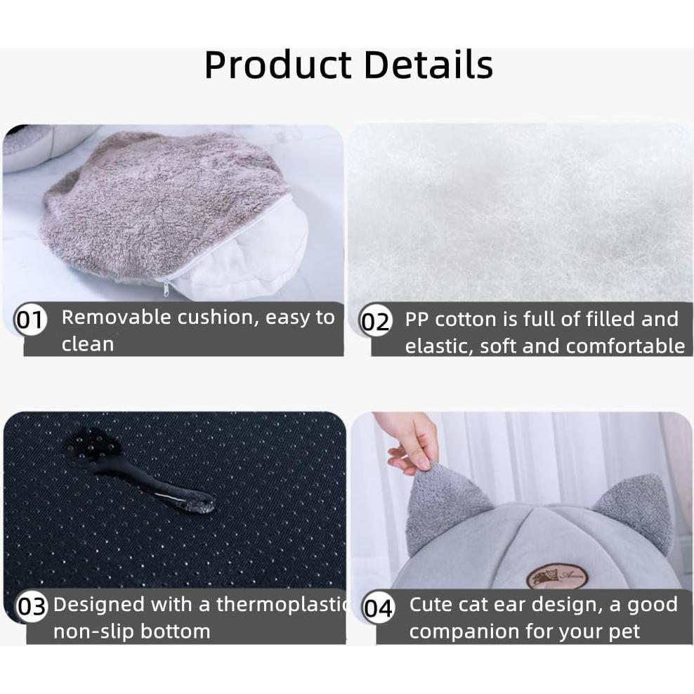 Cama Cueva para Gatos KooTeedd Rosa L-36.1 cm Suave y Cálida