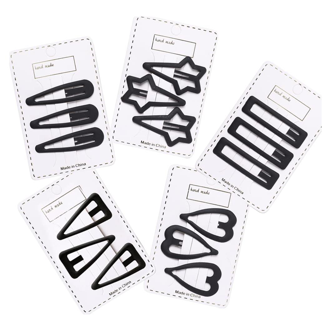 15 Clips de Pelo Antideslizantes Yerpkefey en Color Negro