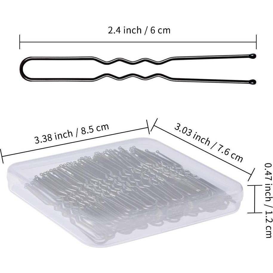 Pinzas para Cabello en U IKOCO 80 Piezas 6.1 cm Negro