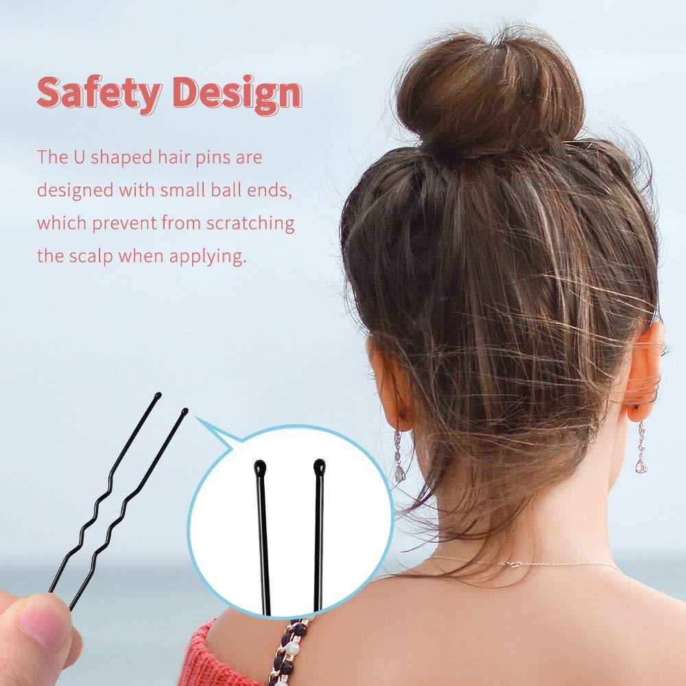 Pinzas para Cabello en U IKOCO 80 Piezas 6.1 cm Negro