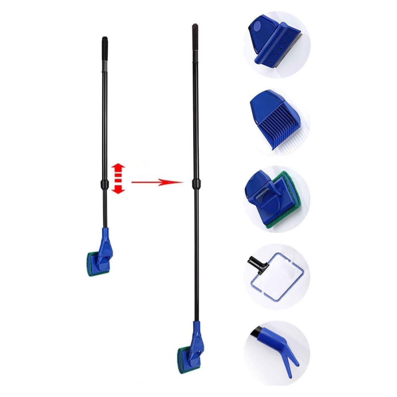 Kit de limpieza 5 en 1 para acuario AquaticHI, extensible 54-80 cm