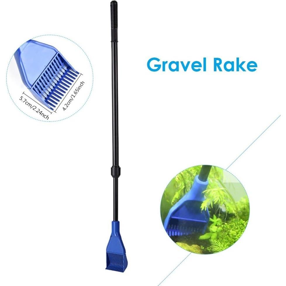 Kit de limpieza 5 en 1 para acuario AquaticHI, extensible 54-80 cm