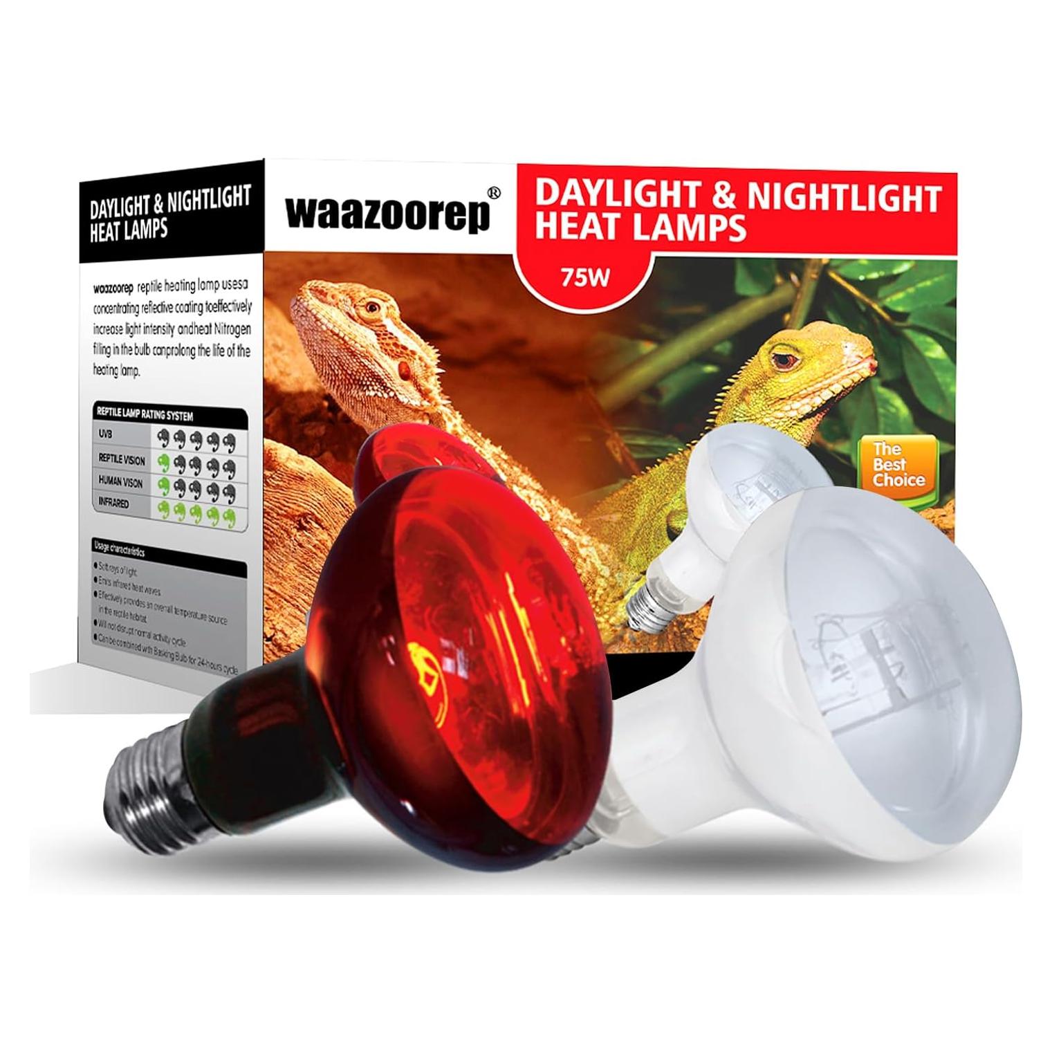 Bombillas de Calor UVA y Infrarrojas para Reptiles 75W - Waazoorep