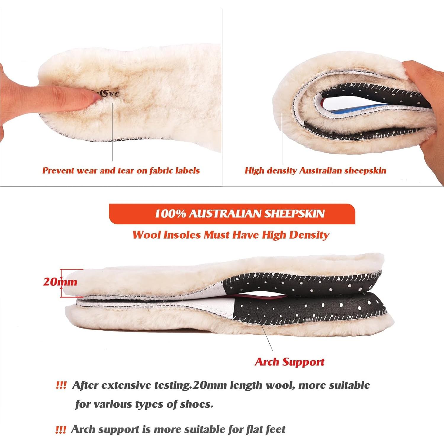 Plantillas de piel de oveja Mel&Syd 18mm unisex cálidas y suaves