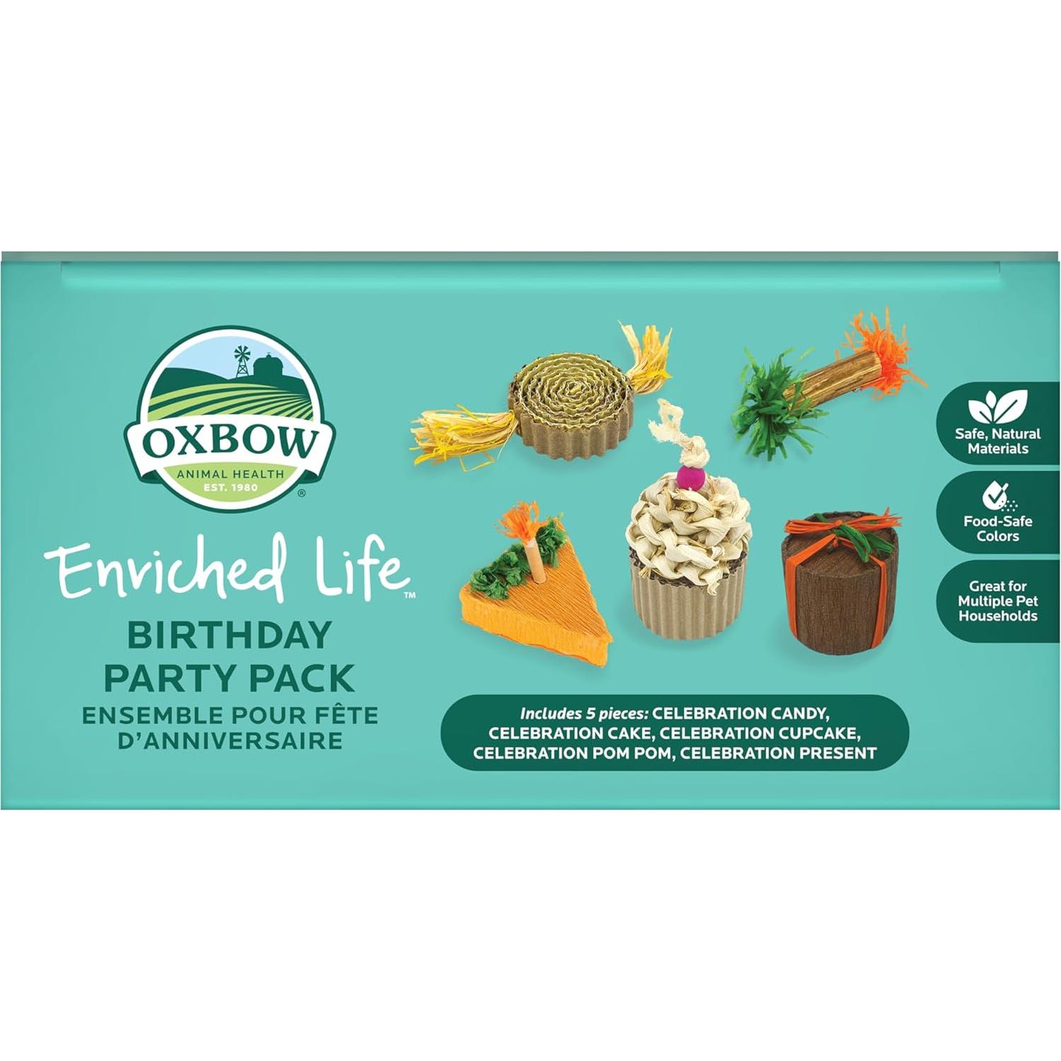 Paquete de Fiesta de Cumpleaños Oxbow para Mascotas - 5 Masticables Naturales