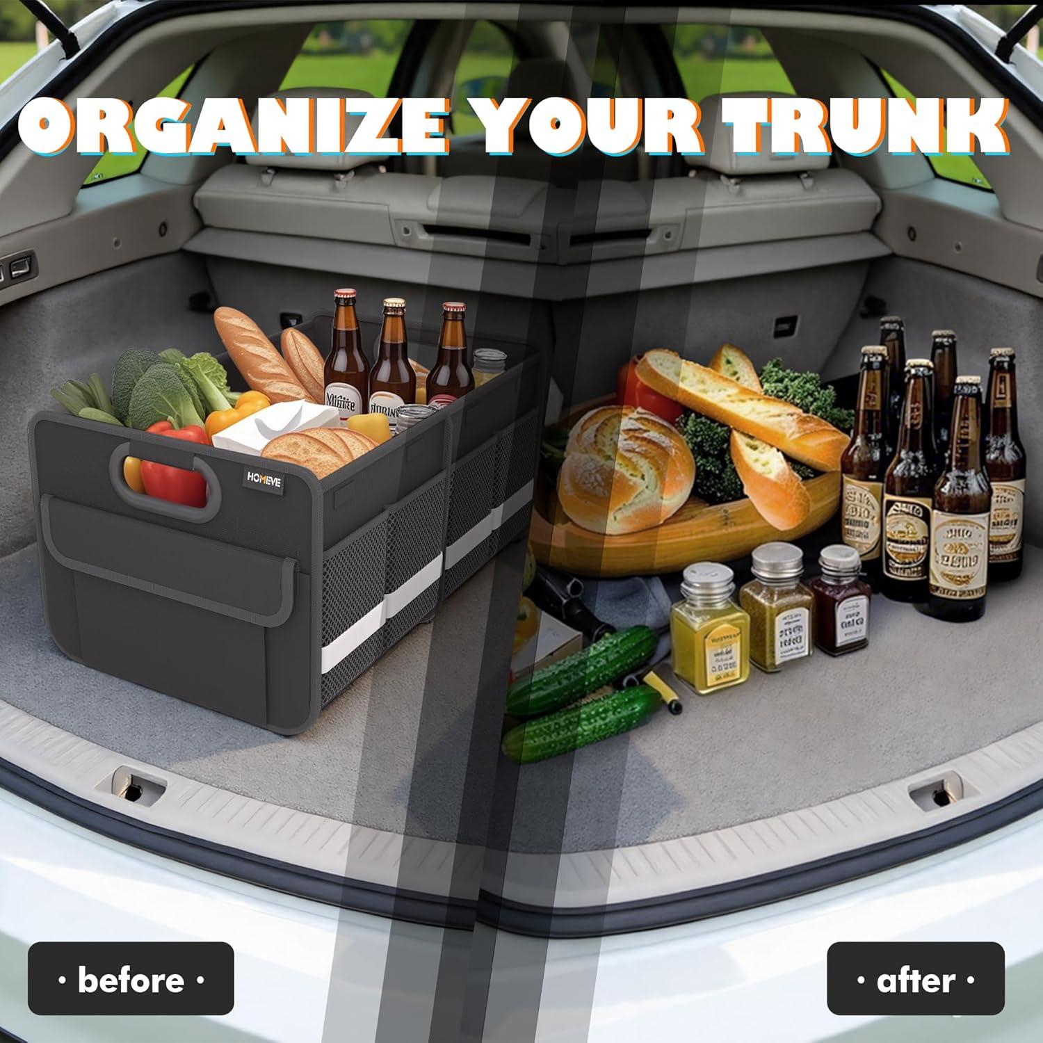 Organizador de Maletero Homeve Negro Plegable Impermeable 2 Compartimentos