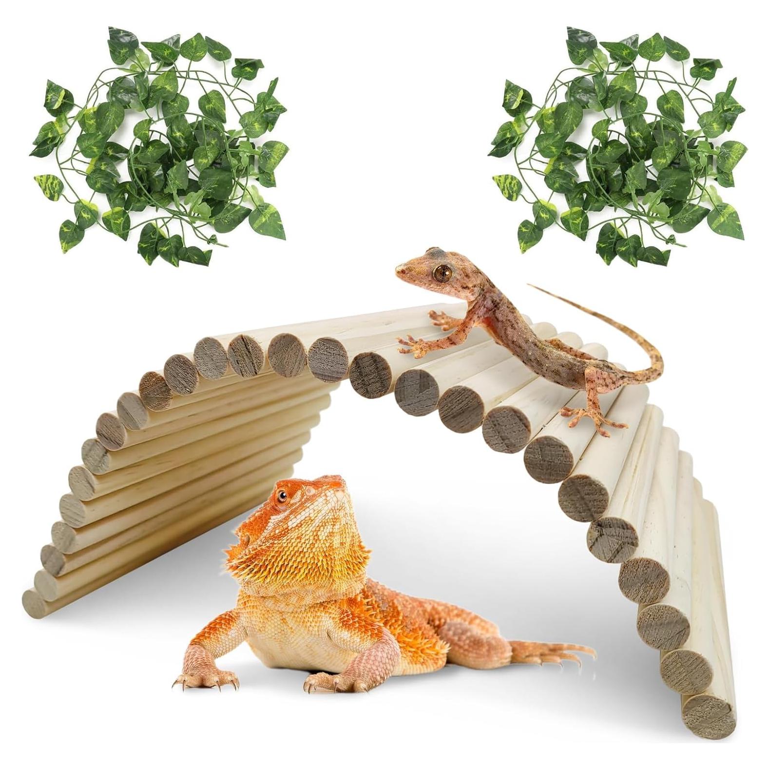 Puente de Madera Flexible Hamiledyi 29 x 15 cm para Reptiles