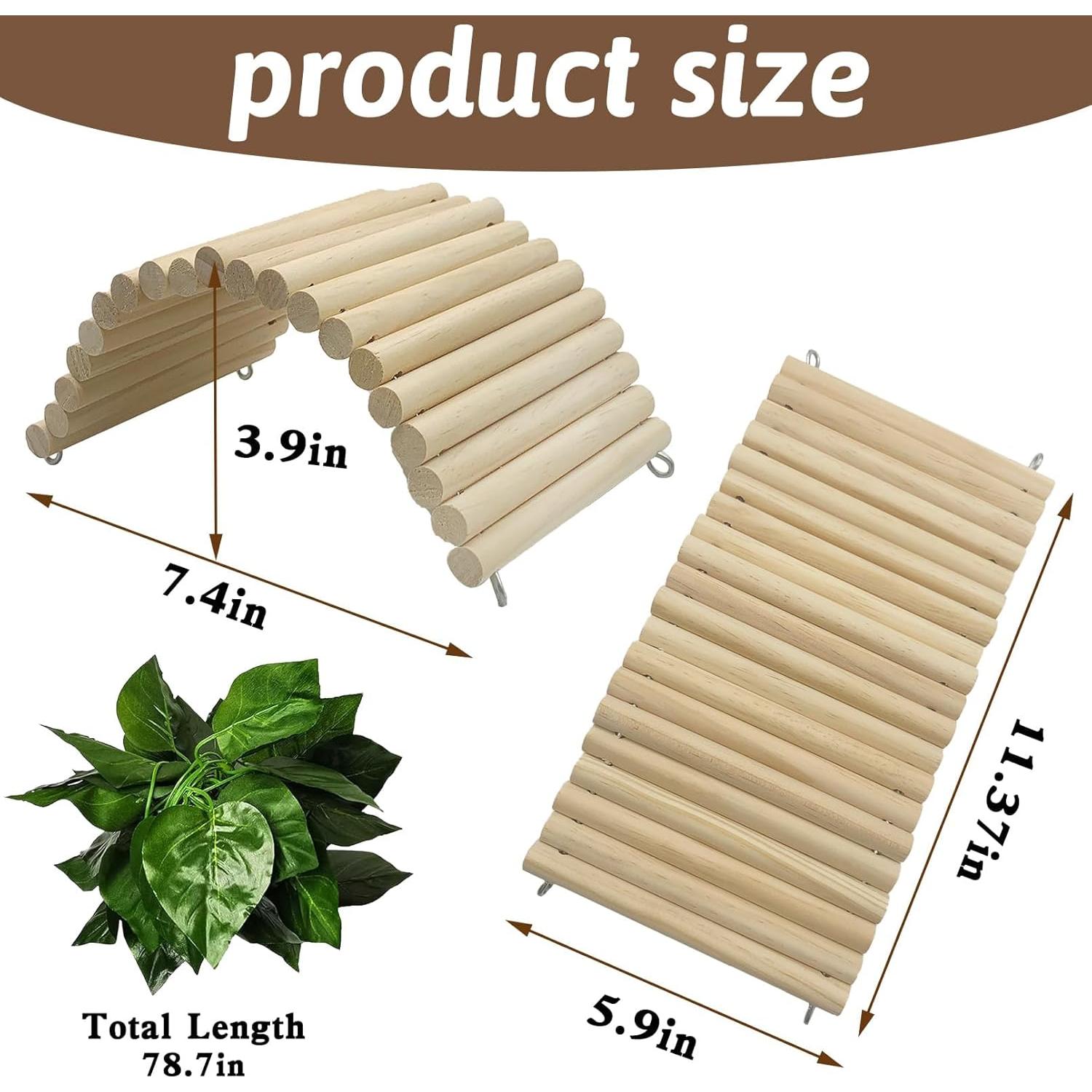 Puente de Madera Flexible Hamiledyi 29 x 15 cm para Reptiles