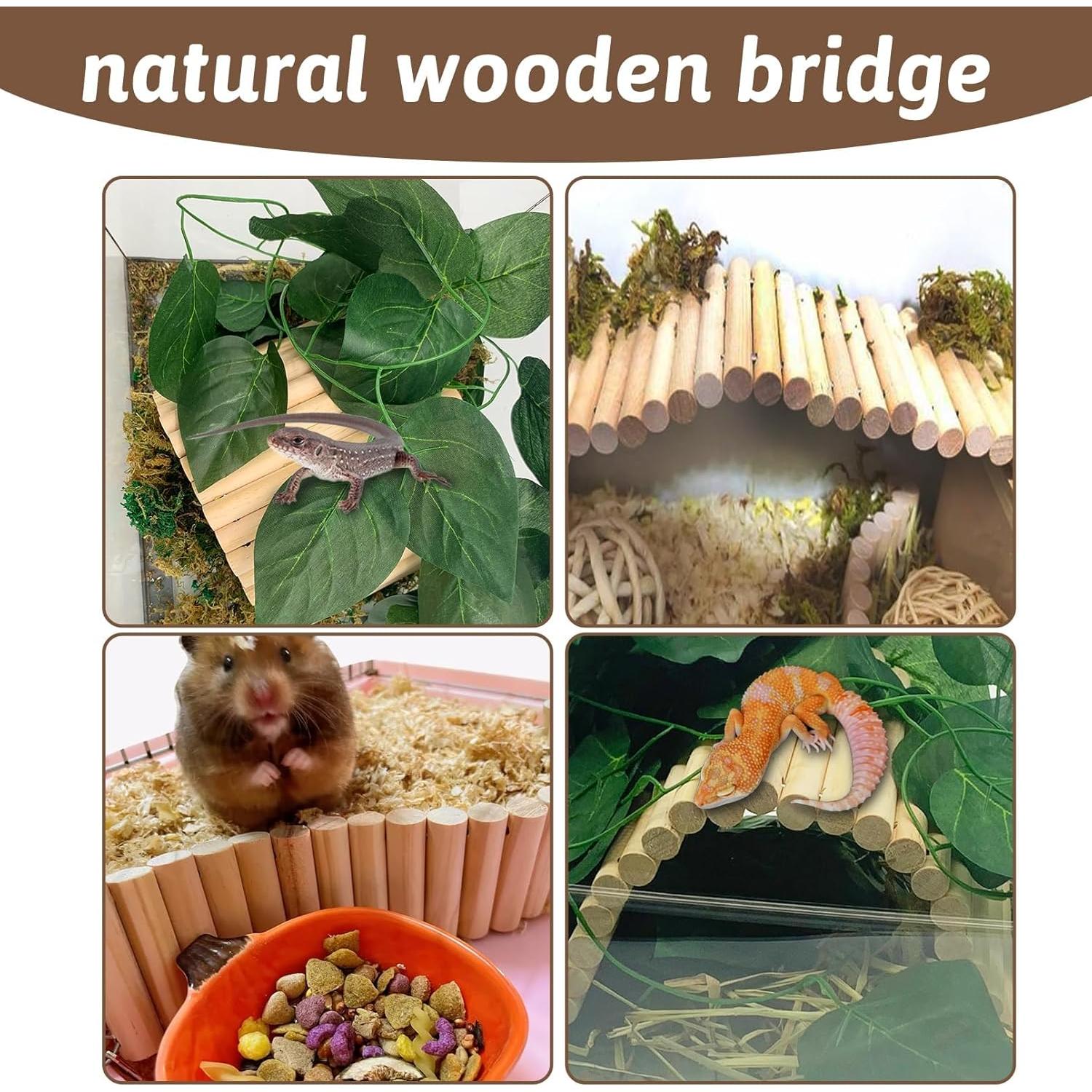 Puente de Madera Flexible Hamiledyi 29 x 15 cm para Reptiles