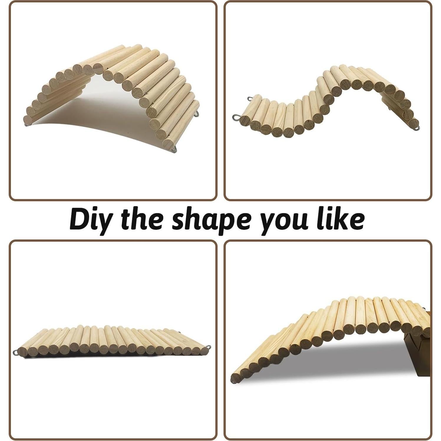 Puente de Madera Flexible Hamiledyi 29 x 15 cm para Reptiles