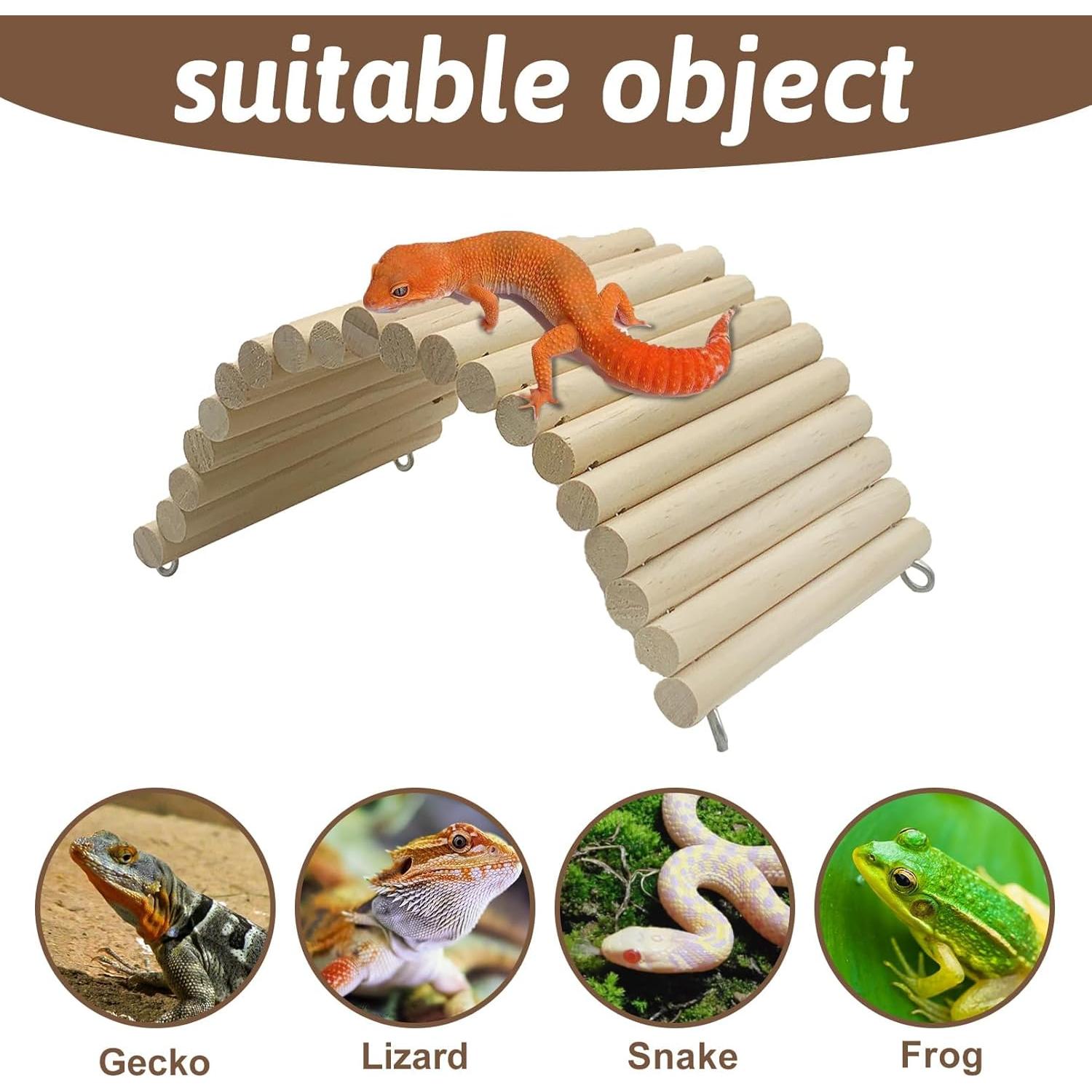 Puente de Madera Flexible Hamiledyi 29 x 15 cm para Reptiles