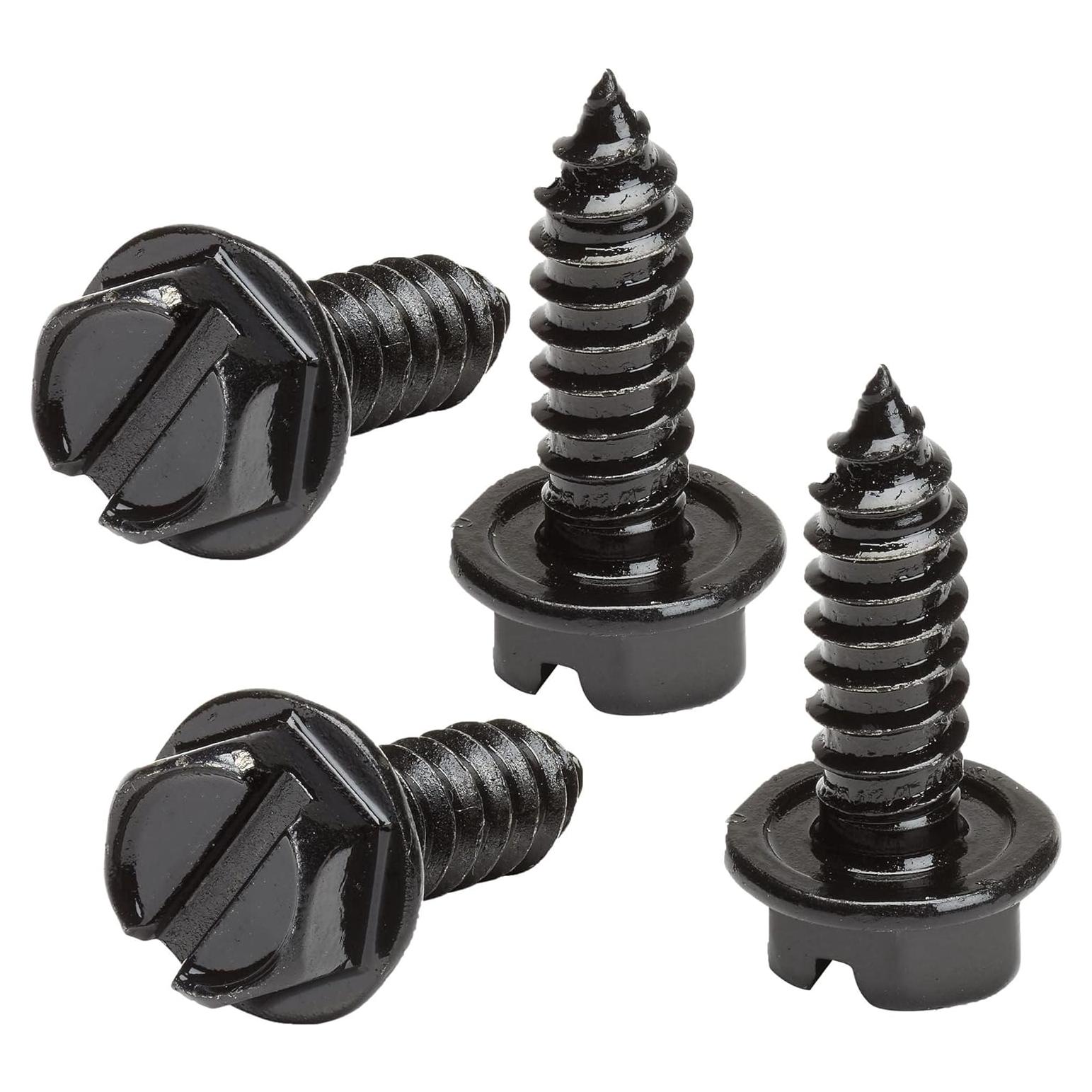 Tornillos para Placas de Matrícula Revolution - Acero Inoxidable Negro - 4 Unidades