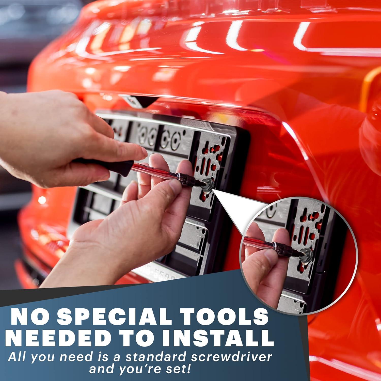 Tornillos para Placas de Matrícula Revolution - Acero Inoxidable Negro - 4 Unidades