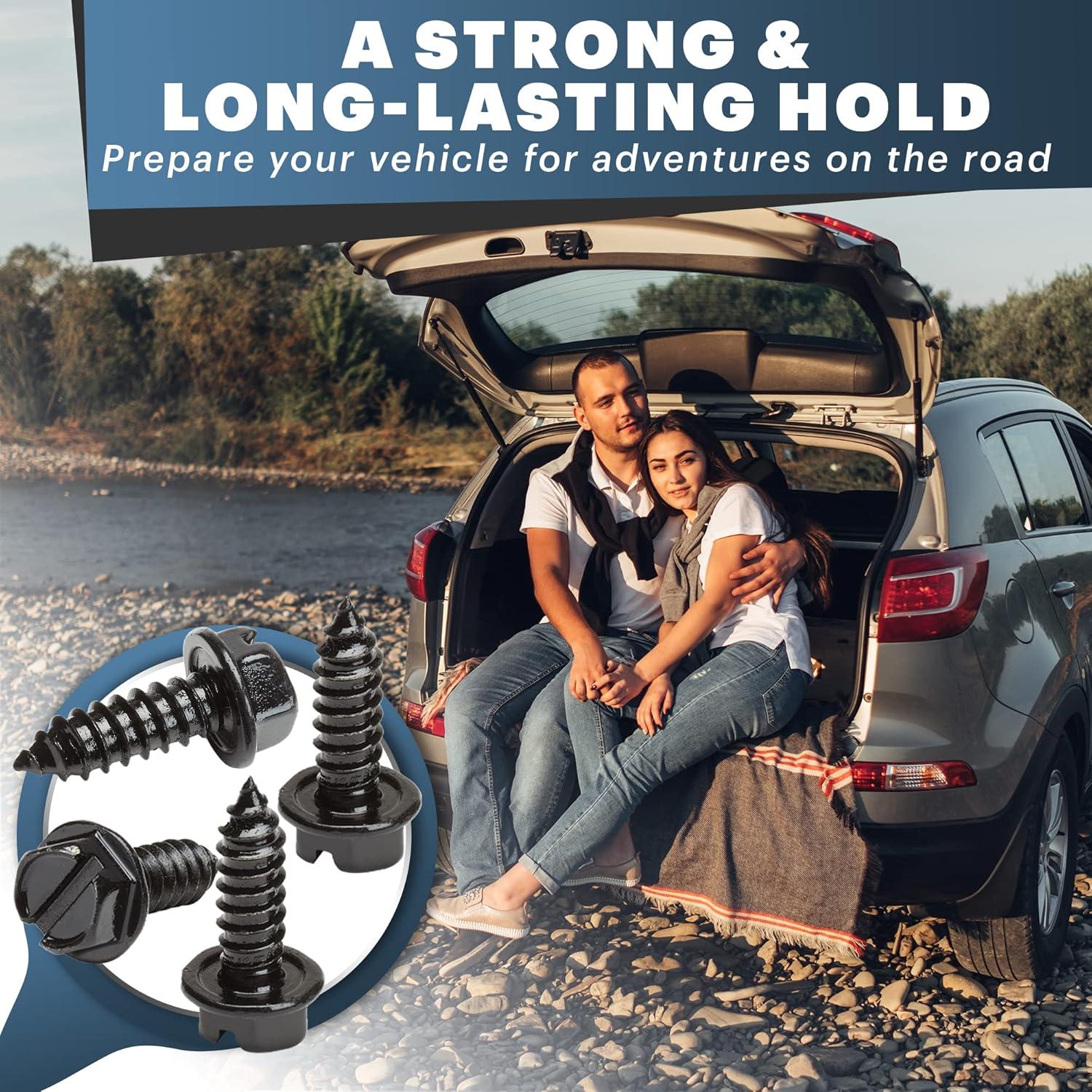 Tornillos para Placas de Matrícula Revolution - Acero Inoxidable Negro - 4 Unidades