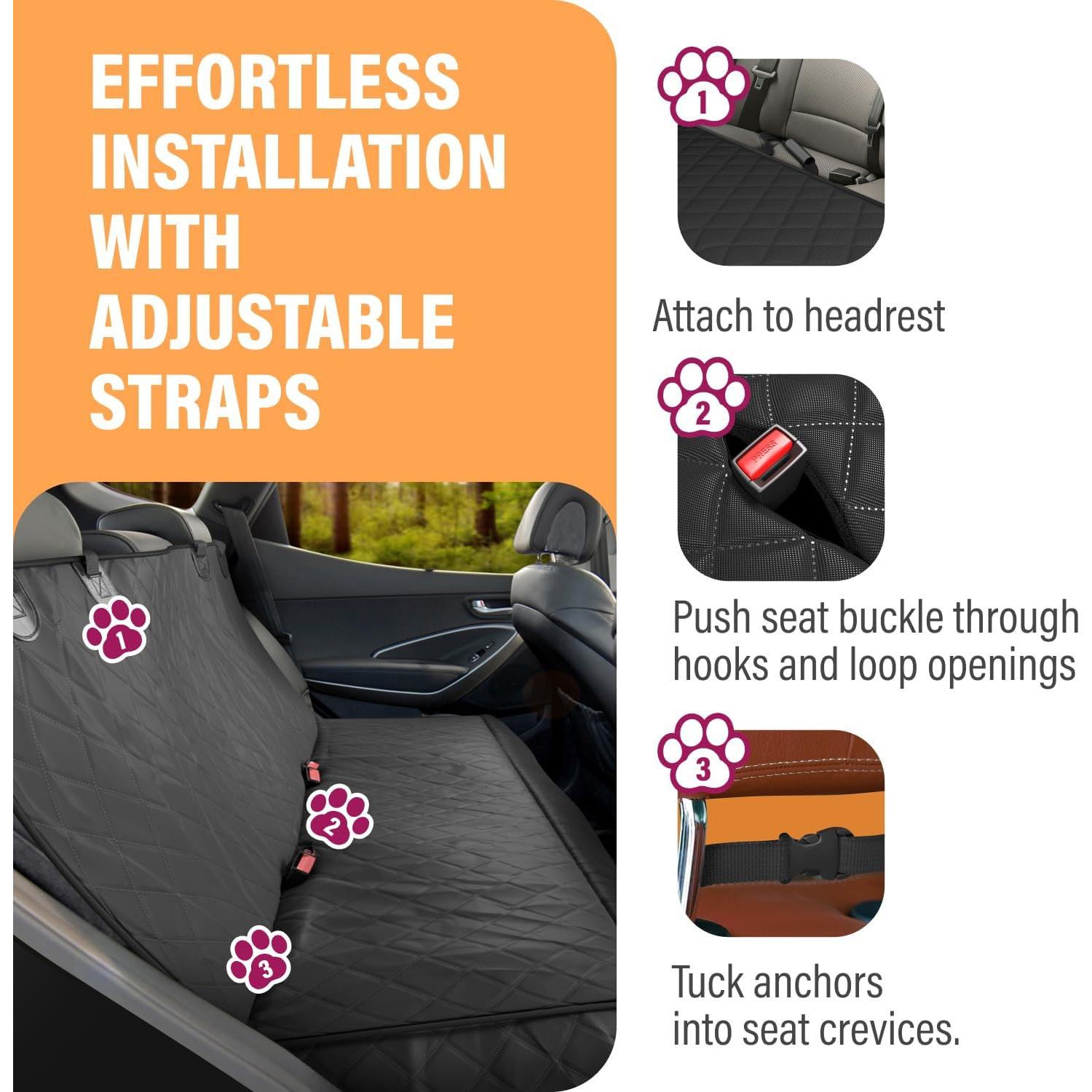 Funda de Asiento para Perros Active Pets Estándar 134.62x142.24cm Negra