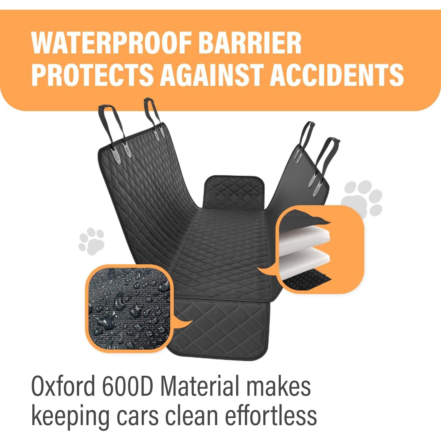 Funda de Asiento para Perros Active Pets Estándar 134.62x142.24cm Negra