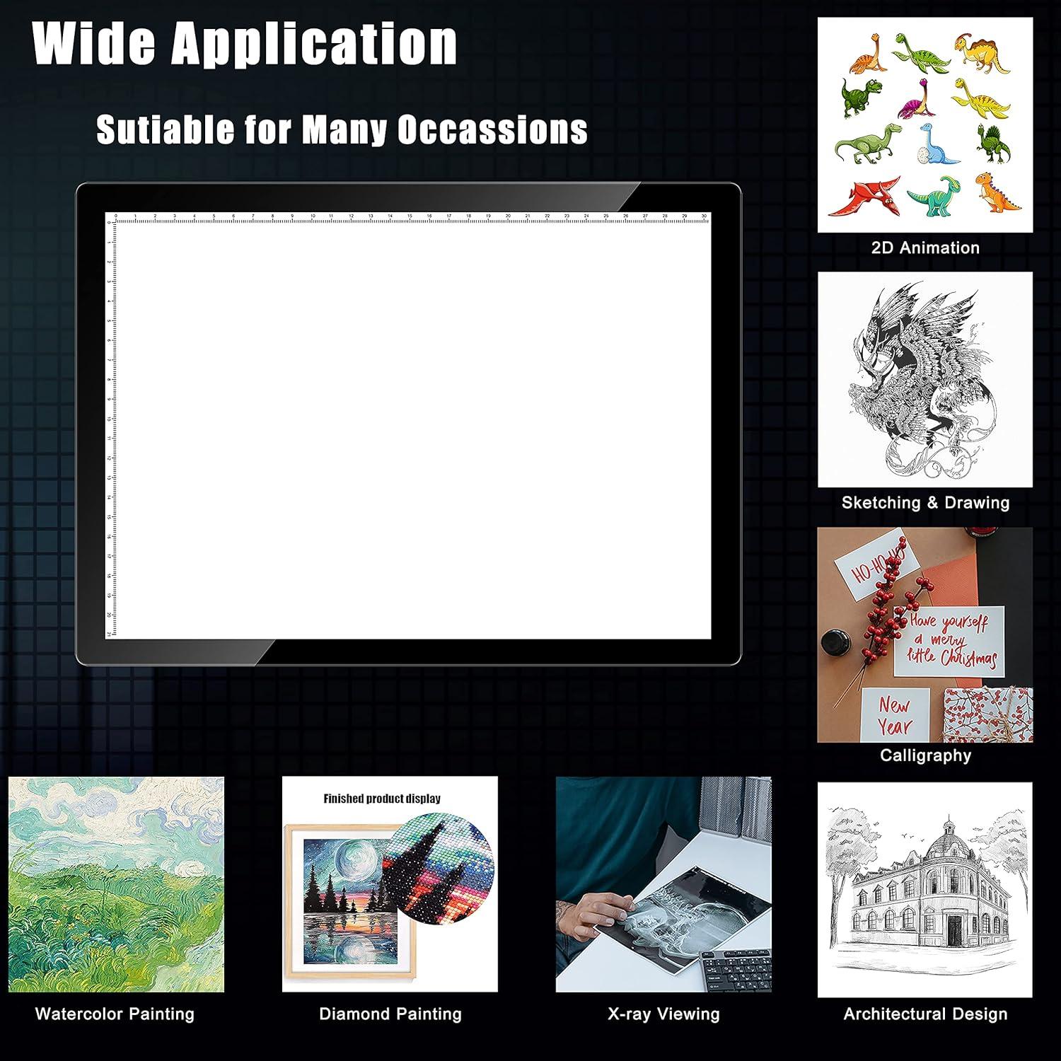 Tablero de Luz LED A4 TOHETO Inalámbrico Recargable 2500mAh