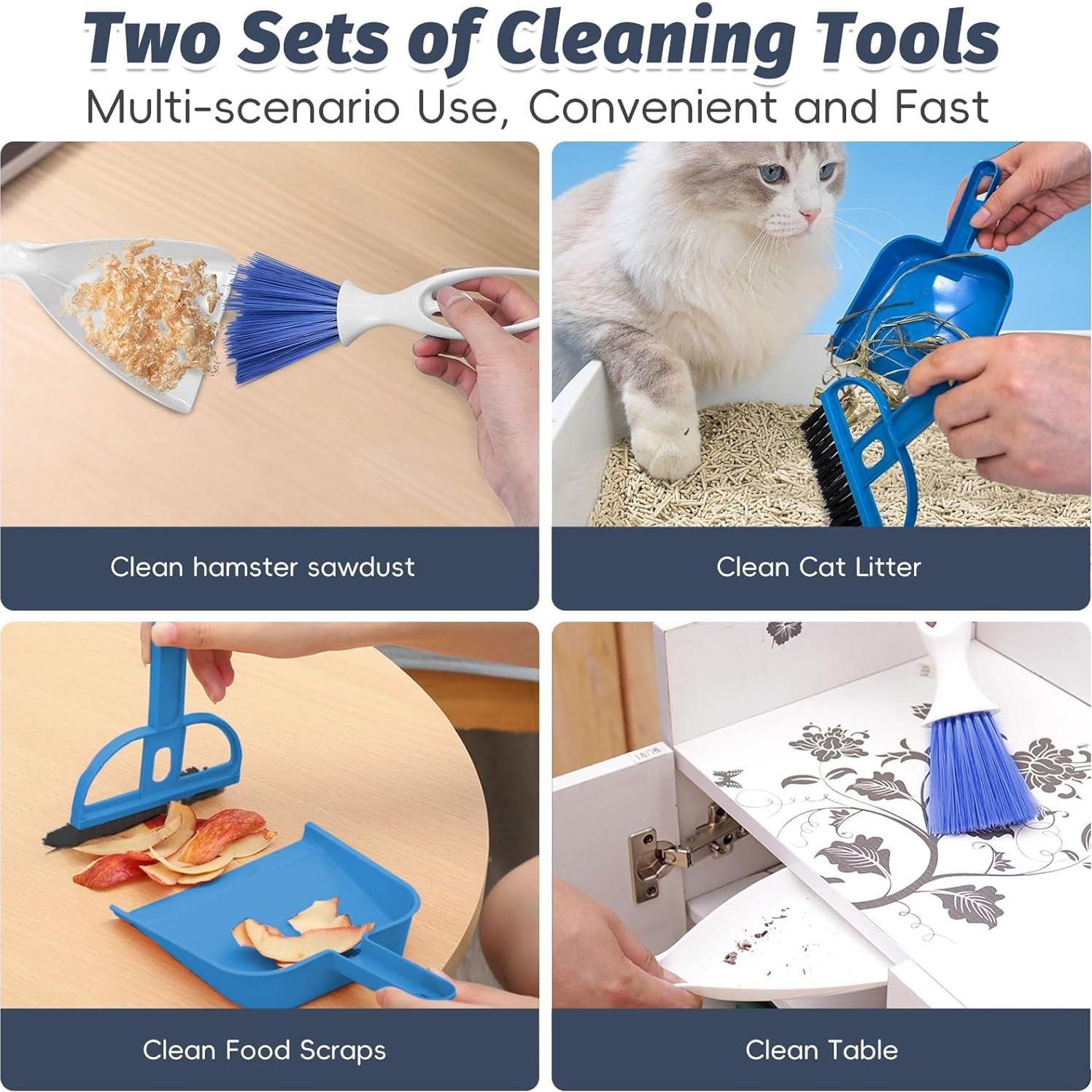 Juego de Mini Escoba y Recogedor PINVNBY para Mascotas